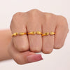 Women's Minimalist Geometric 316L Stainless Steel Pvd Gold Plated Opening Adjustable Finger Ring