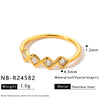 Women's Minimalist Geometric Stainless Steel Ring With Zircon Inlay And 18K Vacuum Plated Finish