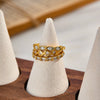 Women's Minimalist Geometric Stainless Steel Ring With Zircon Inlay And 18K Vacuum Plated Finish