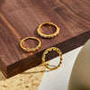 Women's Minimalist Geometric Stainless Steel Ring With Zircon Inlay And 18K Vacuum Plated Finish