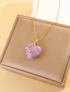 Women's Minimalist Geometric Titanium Steel Necklace With Copper Pendant And Cross Chain Real Gold Plated