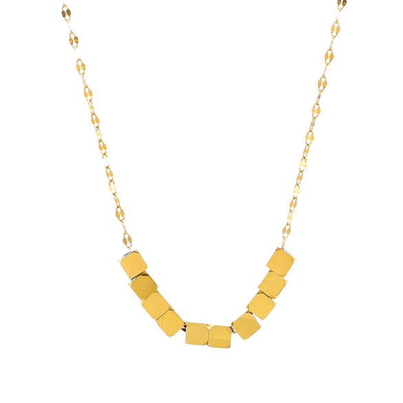 Women's Minimalist Geometric Titanium Steel Necklace With Square Pendant Simple Fashion Clavicle Chain