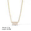 Women's Minimalist Geometric Titanium Steel O Chain Diamond Necklace With Horse Eye Zircon And Electroplating