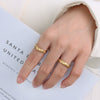 Women's Minimalist Geometric Titanium Steel Rhomboid Ring With Electroplating
