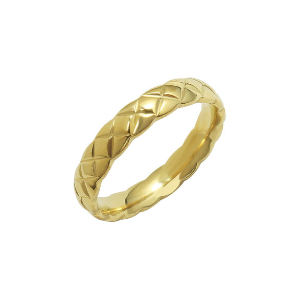 Women's Minimalist Geometric Titanium Steel Rhomboid Ring With Electroplating