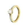 Women's Minimalist Geometric Titanium Steel Ring With Single Row Inlay Electroplated Simple Fashion Band