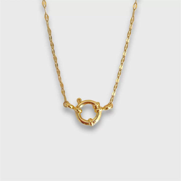 Women's Minimalist Geometric Titanium Steel Spring Buckle Open Ring Removable Basic Chain With 18K Real Gold Furnace Vacuum Plating