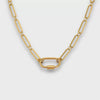 Women's Minimalist Geometric Titanium Steel Spring Buckle Open Ring Removable Basic Chain With 18K Real Gold Furnace Vacuum Plating