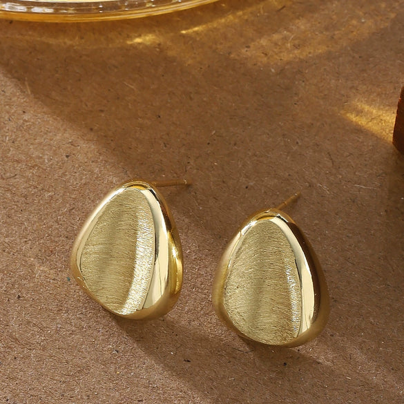 Women's Minimalist Geometric Triangle Stud Earrings In Metal With Copper Posts And Ecofriendly Plating For An Understated Modern Look
