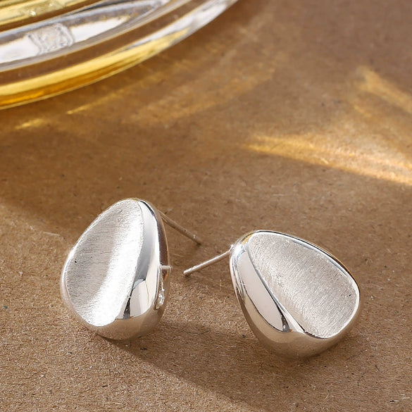 Women's Minimalist Geometric Triangle Stud Earrings In Metal With Copper Posts And Ecofriendly Plating For An Understated Modern Look