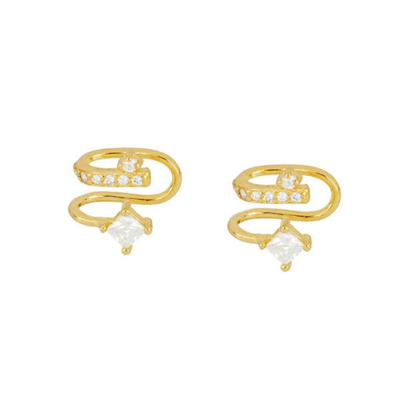 Women's Minimalist Geometric U Shaped Copper Ear Clip Earrings With Double Layer Electroplated Finish