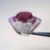 Women's Minimalist Geometric U Shaped Metal Ring With Inlaid Ruby And Diamond Style Exaggerated Fashion Jewelry