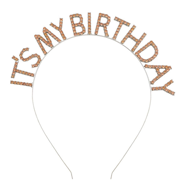 Women's Minimalist Geometric Zinc Alloy And Alloy Electroplated Rhinestone Letter Birthday Headband And Crown
