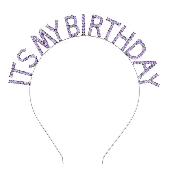 Women's Minimalist Geometric Zinc Alloy And Alloy Electroplated Rhinestone Letter Birthday Headband And Crown