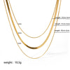 Women's Minimalist Gold Plated Stainless Steel Snake Bone Chain Necklace With Geometric Pattern And Pvdp Furnace Real Gold Treatment