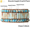 Women's Minimalist Hand Woven Three Layer Turquoise Beaded Bracelet With Geometric Round Bead Design