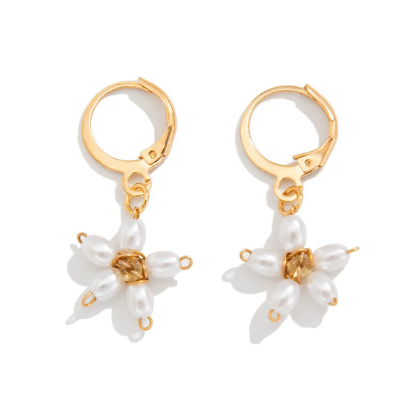 Women's Minimalist Handmade Imitation Pearl Flower Collarbone Necklace With Metal Thin Chain