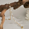 Women's Minimalist Handmade Pearl Bracelet With Geometric Copper Chain And Electroplated Finish Wedding Jewelry