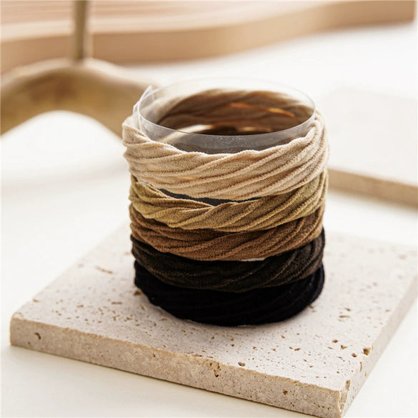 Women's Minimalist Handmade Towel Ring Rubber Band Hair Band High Elastic Seamless Hair Tying Headwear