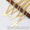 Women's Minimalist Heart And Star Geometric Necklace Set With Cut Out Metal Pendants And Cross Chain Street Style Statement Jewelry