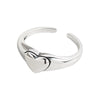 Women's Minimalist Heart Shaped Open Ring Copper Electroplated Geometric Adjustable Fashion Jewelry