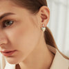 Women's Minimalist Heartshaped Copper Earrings With Zircon Inlay And Electroplated Finish