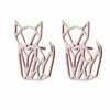 Women's Minimalist Hollow Origami Fox Earrings In Electroplated Stainless Steel Cute Animal Jewelry For Wholesale