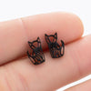 Women's Minimalist Hollow Origami Fox Earrings In Electroplated Stainless Steel Cute Animal Jewelry For Wholesale