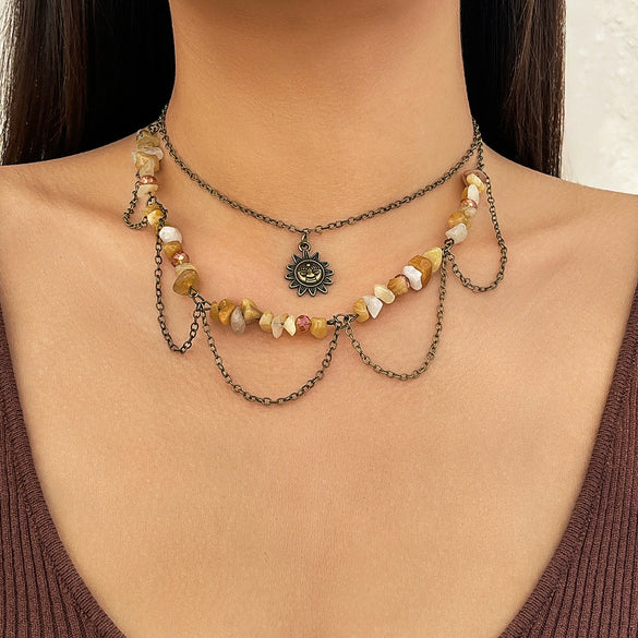 Women's Minimalist Iron And Alloy Constellation Patterned Necklace With Electroplating Processing