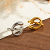 Women's Minimalist Irregular Geometric Stainless Steel Adjustable Open Ring With 18K Vacuum Plated Finish