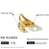 Women's Minimalist Irregular Geometric Stainless Steel Adjustable Ring With 18K Gold Vacuum Plating