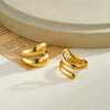 Women's Minimalist Irregular Geometric Stainless Steel Adjustable Ring With 18K Gold Vacuum Plating