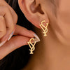 Women's Minimalist Letter Earrings Zinc Alloy Jewelry With Electroplated Smooth Finish And Modern Style