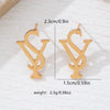 Women's Minimalist Letter Earrings Zinc Alloy Jewelry With Electroplated Smooth Finish And Modern Style