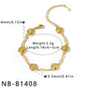 Women's Minimalist Luxury Geometric Stainless Steel Bracelet With 18K Vacuum Plating And Zircon Rhinestone Accents