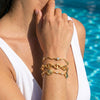 Women's Minimalist Luxury Geometric Stainless Steel Bracelet With 18K Vacuum Plating And Zircon Rhinestone Accents