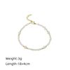 Women's Minimalist Natural Geometric Pearl Adjustable Flat Bead Bracelet With Electroplating