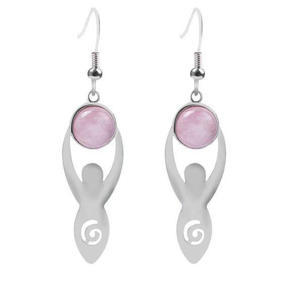 Women's Minimalist Natural Stone And Copper Round Bead Earrings Fashion Multicolor Jewelry Accessories