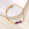 Women's Minimalist Natural Stone And Stainless Steel Bracelet With Electroplating Jewelry
