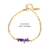 Women's Minimalist Natural Stone And Stainless Steel Bracelet With Electroplating Jewelry
