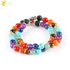 Women's Minimalist Natural Stone Beaded Bracelet With Electroplated Alloy Accents Semi Precious Crystal Volcanic Rock Amethyst Lapis Tiger's Eye Red Agate