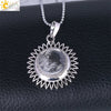 Women's Minimalist Natural Stone Sunflower Pendant Necklace With Hollow Flower Design Copper Ball Chain Electroplated Fashion Clavicle Necklace