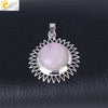 Women's Minimalist Natural Stone Sunflower Pendant Necklace With Hollow Flower Design Copper Ball Chain Electroplated Fashion Clavicle Necklace