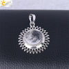 Women's Minimalist Natural Stone Sunflower Pendant Necklace With Hollow Flower Design Copper Ball Chain Electroplated Fashion Clavicle Necklace