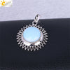 Women's Minimalist Natural Stone Sunflower Pendant Necklace With Hollow Flower Design Copper Ball Chain Electroplated Fashion Clavicle Necklace