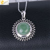 Women's Minimalist Natural Stone Sunflower Pendant Necklace With Hollow Flower Design Copper Ball Chain Electroplated Fashion Clavicle Necklace