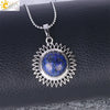 Women's Minimalist Natural Stone Sunflower Pendant Necklace With Hollow Flower Design Copper Ball Chain Electroplated Fashion Clavicle Necklace