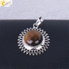 Women's Minimalist Natural Stone Sunflower Pendant Necklace With Hollow Flower Design Copper Ball Chain Electroplated Fashion Clavicle Necklace
