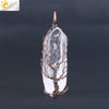 Women's Minimalist Natural White Crystal Stone Necklace With Amorphous Pendant And Copper Accessories