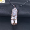 Women's Minimalist Natural White Crystal Stone Necklace With Amorphous Pendant And Copper Accessories